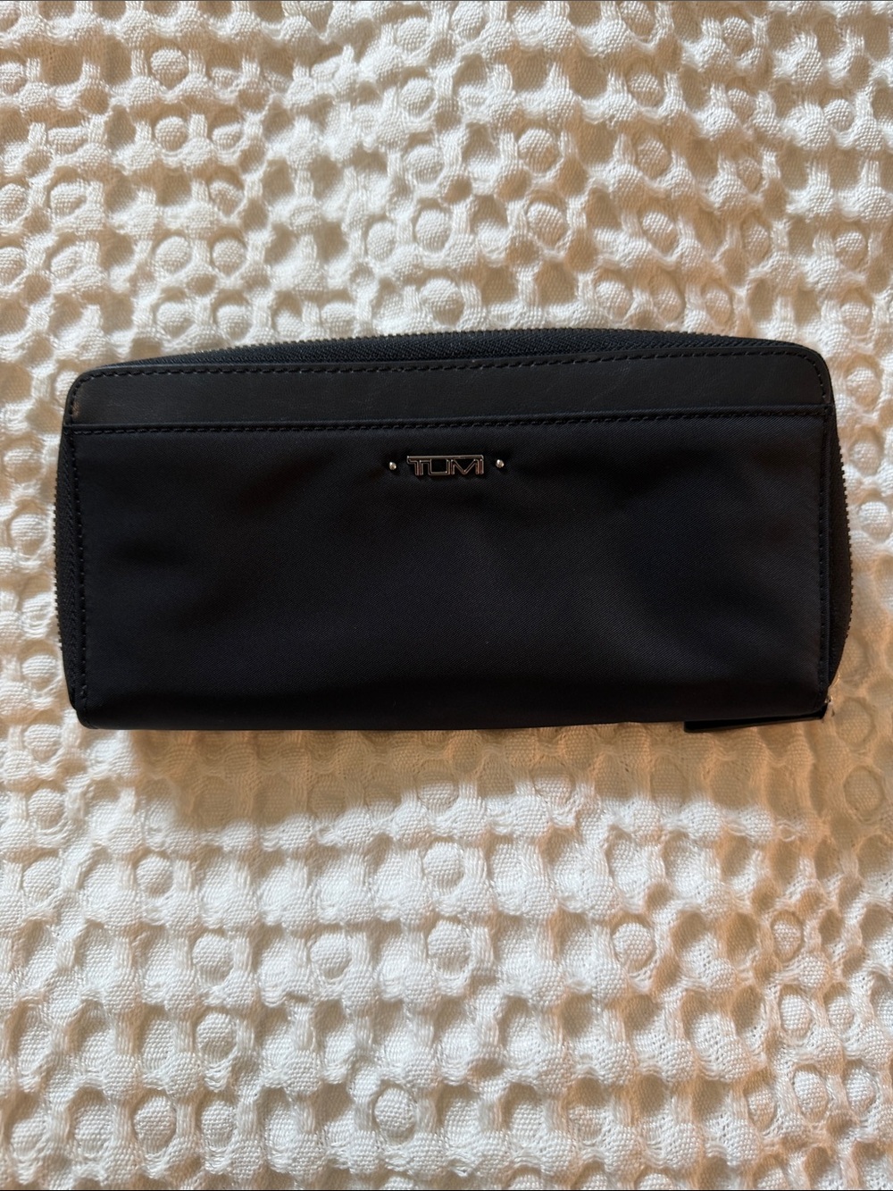 Tumi Black Zip-Around Women's Wallet with Front Pocket